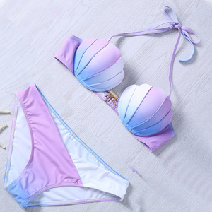 Venta al por mayor lindo Micro <span class=keywords><strong>Bikini</strong></span> traje de baño conjunto 2 piezas diseño de retazos con perlas Shell cuerdas Sexy <span class=keywords><strong>Bikini</strong></span> para <span class=keywords><strong>Big</strong></span> <span class=keywords><strong>Boobs</strong></span> Pearns - Product Image 5