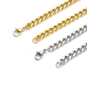 Chaîne et collier ras-du-cou en acier inoxydable maille gourmette cubaine pour hommes – Vente en gros à chaud - Product Image 3