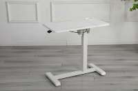 Table d'ordinateur portable de chevet mobile réglable en hauteur pneumatique ADA avec roues et plateau inclinable