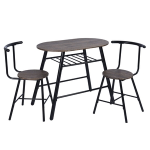 Juego de Comedor Moderno de 3 Piezas para Espacios Pequeños, Mesa de Cocina Marrón y 2 Sillas, Ahorra Espacio para Rincón de Desayuno Balcón Cafetería - Product Image 2