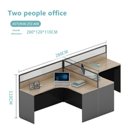 Modern Convertible Extendable Modular Multi-Office Partition Open Workstation Arc Glass Birch Wood Aluminum Custom Size Desks