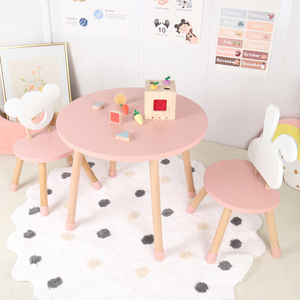 Ensemble de Meubles de Chambre pour <span class=keywords><strong>Enfants</strong></span> en Bois, Table d'Étude et de Lecture pour <span class=keywords><strong>Enfants</strong></span>, avec Table et Chaises de Fête - Product Image 2