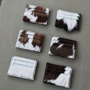 Factory Fur Leather Wallet Stylish Vintage Cow Fur Credit Card <b>ID</b> <b>Holder</b> Customized Leather Purse Cardholder - Product Image 4
