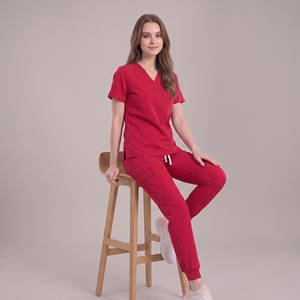 ชุดยูนิฟอร์มแพทย์สำหรับผู้หญิง ชุดยูนิฟอร์มดูแลสุขภาพ ชุดทำงานโรงพยาบาล โลโก้สั่งทำได้ คุณภาพสูง - Product Image 6