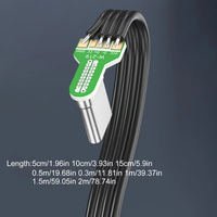 Câble plat flexible en silicone USB C vers USB C à angle gauche/droit pour les téléphones appareil photo 60W transfert de données rapide 480Mbps