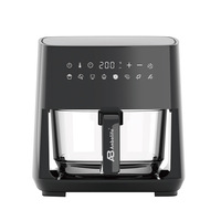 ANBOLIFE OEM Friteuse à air portable en verre non toxique 4,3 L, sans PFAS, chauffage circulant et contrôle de la température, pour steaks et frites