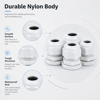 Passe-câbles en nylon plastique étanche IP68 à raccordement rapide PG21 M25, connecteur de câblage électrique pour boîte de jonction DIY