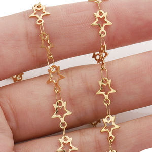 Stainless Steel Gold Five-Pointed Star Chain 18k Plated DIY <b>Bracelet</b> <b>Anklet</b> Jewelry Findings - Product Image 3