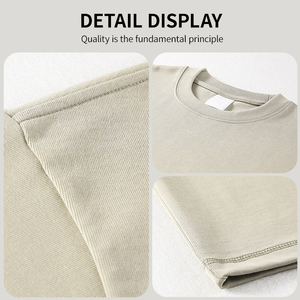 T-shirt surdimensionné en coton 100 %, 300 g/m², tricoté, uni, de haute qualité, vierge, imprimé, streetwear, personnalisé pour homme – Vente en gros OEM - Product Image 5