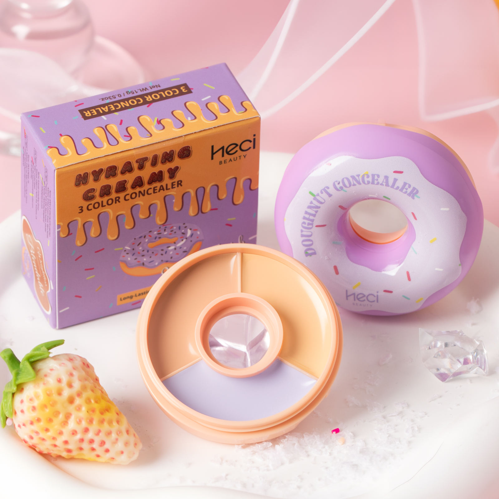 Purple tricolor donut concealer