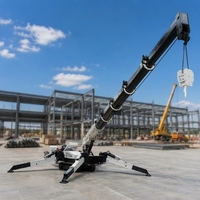 Mini-grue araignée hydraulique de 8 tonnes sur chenilles en caoutchouc, compacte, pour levage en intérieur