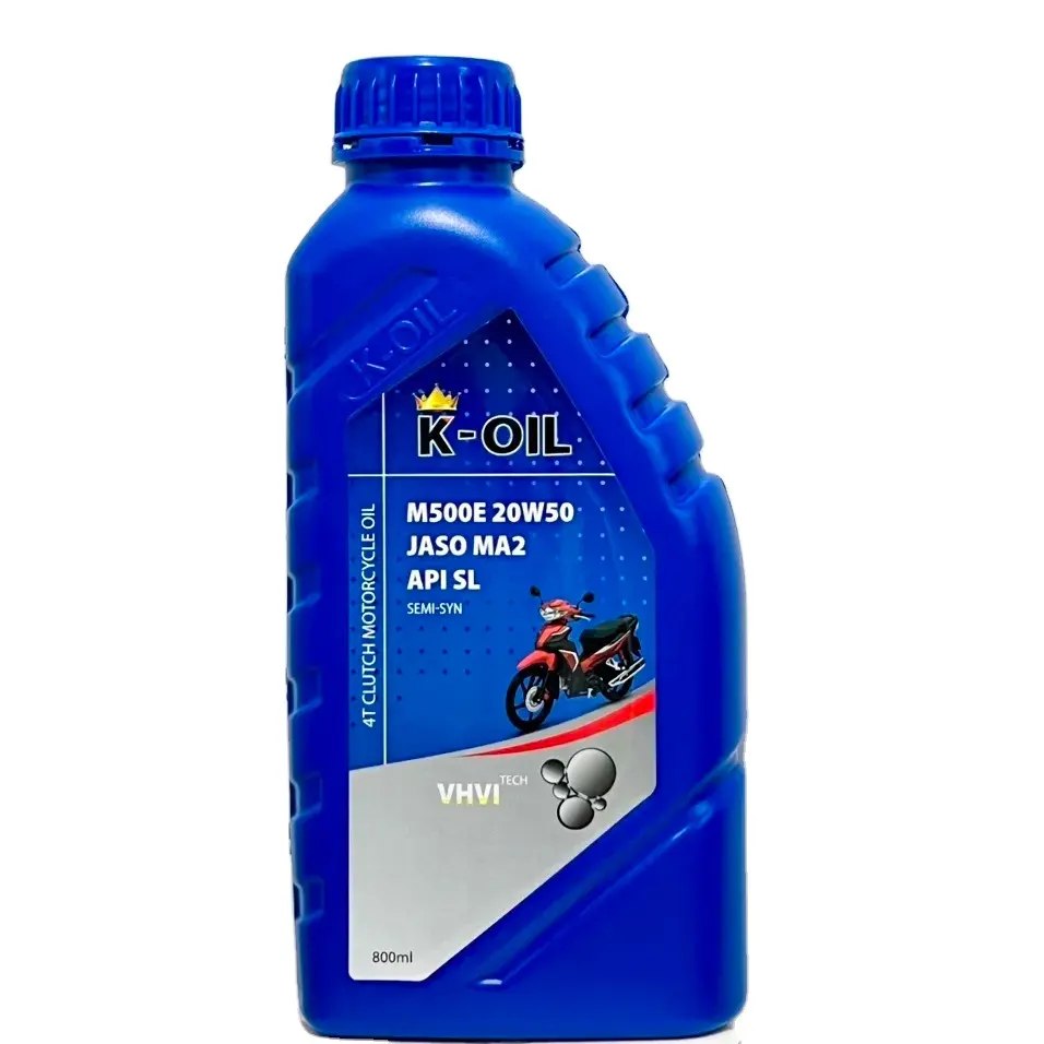 K-OIL M500E 4T 20W40/20W50 JASO MA2 API SL huile de moto, semi synthétique excellente protection contre l'usure.