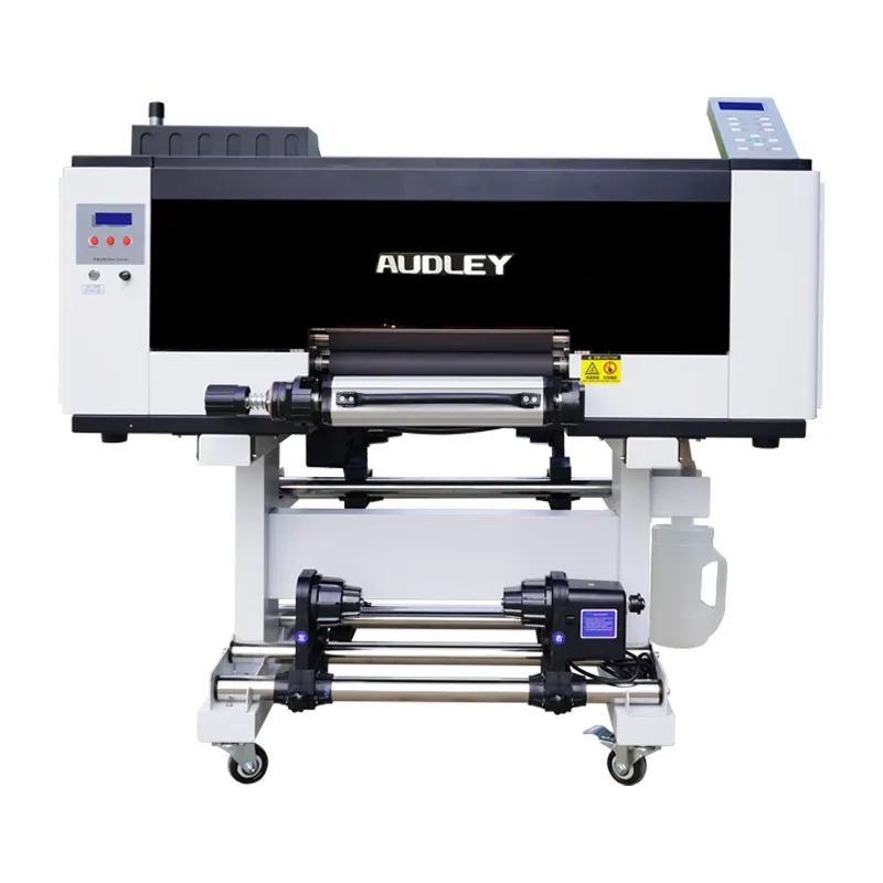AUDLEY digital S2030 UV DTF rollo de película adhesiva impresora nueva tecnología de impresión 30cm UV DTF oro pegatina impresora con laminador