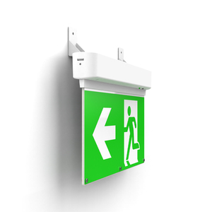 Señalización LED <span class=keywords><strong>de</strong></span> <span class=keywords><strong>Salida</strong></span> <span class=keywords><strong>de</strong></span> <span class=keywords><strong>Emergencia</strong></span> 6 en 1 Montada en Riel, Luminaria Profesional IP20 para Interiores, Ajustable, con Alcance <span class=keywords><strong>de</strong></span> Visión <span class=keywords><strong>de</strong></span> 30m - Product Image 1
