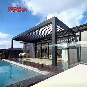 Pergola créative réglable en aluminium, manuelle ou motorisée, avec <span class=keywords><strong>toit</strong></span> à lames orientables, idéale pour balcon, jardin, terrasse et bord de piscine - Product Image 1