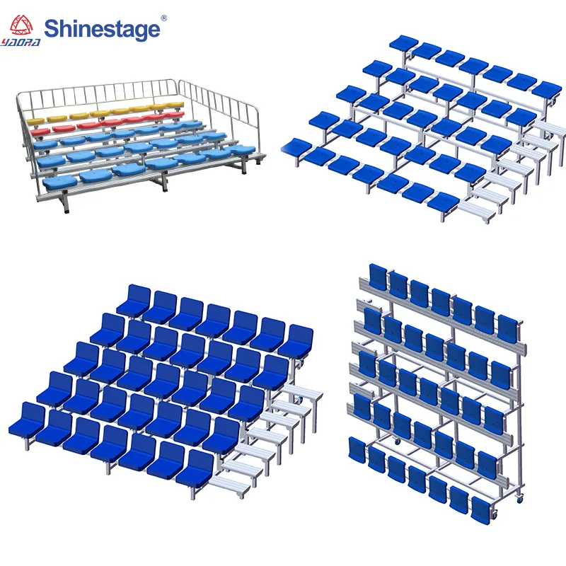 접이식 경기장 좌석 소프트 그랜드 스탠드 의자 개폐식 표백제 접이식 소프트 백 텔레스코픽 표백제