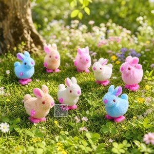 Jouet en peluche lapin sauteur à remonter, lapin rebondissant à mécanisme, animaux de bureau fantaisie, pour remplissage de paniers de Pâques, chasse aux œufs de Pâques et cadeaux de fête - Product Image 2