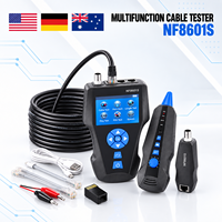 Testeur de câble réseau professionnel NF8601S avec écran LCD, test de longueur POE Ping, unité à distance, testeur LAN RJ45 BNC Coax