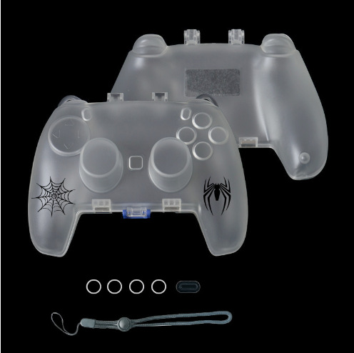 Coque transparente Spider-Man pour manette PS5 exclusive.
