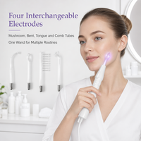 IFINE Soins Personnels, Baguette Faciale Haute Fréquence 20W, Thérapie à l'Ozone Portable, Darsonval Néon Argon 4-en-1, Électrode en Verre