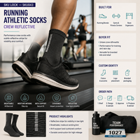 Chaussettes de course athlétiques réfléchissantes à marque privée pour les détaillants de course à pied, fourniture pour clubs avec support d'approbation d'échantillons