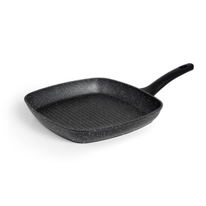 Padella quadrata antiaderente con superficie scanalata in alluminio con rivestimento in ceramica per cucinare all'interno e all'esterno - Product Image 1