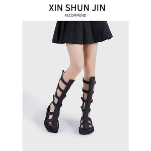 Sandali in Pelle di Vacchetta di Alta Qualità con Suola Spessa, <span class=keywords><strong>Stivali</strong></span> Martin alla Moda, Nuovi Sandali e <span class=keywords><strong>Stivali</strong></span> Estivi Trendy per Donne - Product Image 4