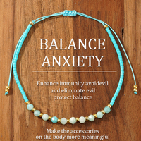 Bracelet de guérison fait main Go2boho avec perles de pierres précieuses pour soulager l'anxiété, la protection contre le mauvais œil et l'équilibre spirituel – Cadeau