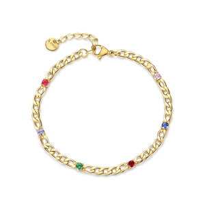 SP-LAM Designer Cuban Chain Gold Colorful CZ Zirconia Fashion Lady girl's <span class=keywords><strong>bracciale</strong></span> Tennis regolabile - Product Image 6