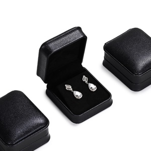 FANXI H158 Custom logo High End <b>Black</b> PU Leather Suede Insert Jewelry <b>Box</b> Bracelet Necklace Ring Gift 'Jwellery' Packaging <b>Box</b> - Product Image 2