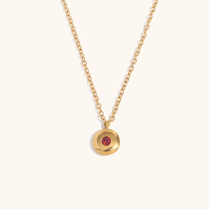 Collier pendentif Changda en acier inoxydable plaqué or 18 carats, vermeil or, zircon, simple, élégant, pierre de naissance de décembre - Product Image 6