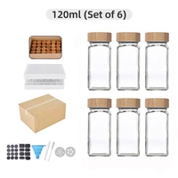 Ensemble de pots à épices de cuisine en gros, pots en verre de 120 ml avec couvercles en bambou