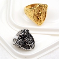Bague de déclaration large style gothique vintage sombre Hip Hop pour boîte de nuit et danse de rue