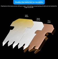Conector Modular RJ45 Cat5e de Pasante, Chapado en Oro, Chip Grande, Sin Blindaje, Cabeza de Cristal para Red