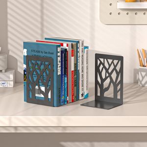 Set di Fermalibri in Metallo Moderno, Porta Libri da Scrivania a Forma di Albero Nero, Supporto Antiscivolo per Libri per <span class=keywords><strong>Casa</strong></span> <span class=keywords><strong>e</strong></span> Ufficio - Product Image 3