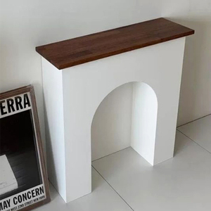 <span class=keywords><strong>Meuble</strong></span> mural <span class=keywords><strong>console</strong></span> durable en bois massif de style nordique moderne avec panneau arqué pour cheminée, idéal pour salon, <span class=keywords><strong>chambre</strong></span> et hôtel - Product Image 2