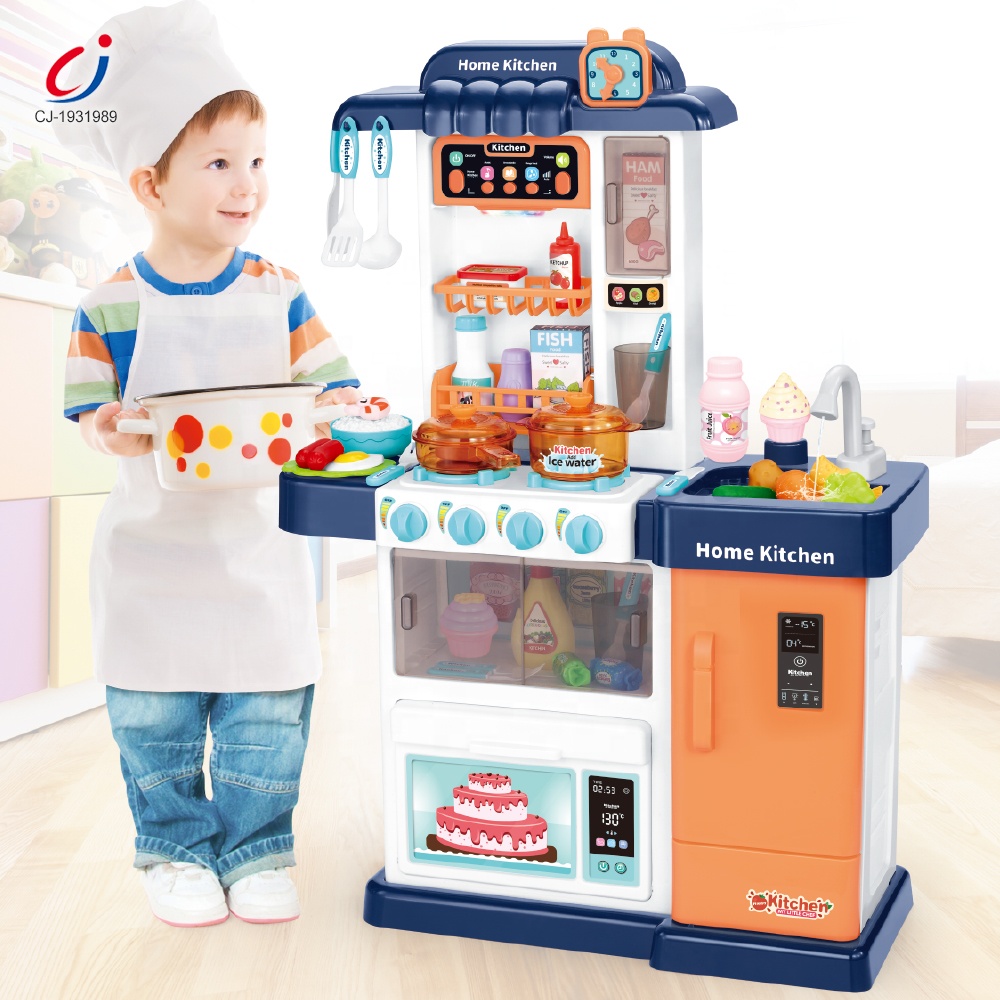 Kid Kitchen Tableware Plastic Cooking Play Set Kitchen Spray Water Electric Plastic Cooking Tableware Play Set