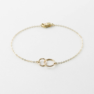 Bracelet double cercle géométrique en argent sterling ROXI S925, style vent froid - Product Image 1