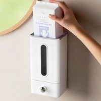 Boîte à mouchoirs murale moderne et simple en plastique sans perçage, multi-usage, avec rangement supérieur pour salle de bain et toilettes, pour ranger les mouchoirs en papier