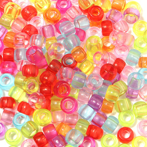 Pièces décoratives <span class=keywords><strong>en</strong></span> résine pailletée de 9 mm, accessoires à grand trou pour la coiffure des tresses d'enfants - Product Image 5