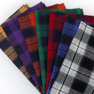 Hot Sales Ring Spun Combed 100% Cotton Striped Fabric Madras Buffalo Full Plaid Fabric for Festival Cloth
