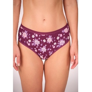 Braguitas Hipster para Mujer, Color Morado Oscuro, Estampado Floral, Cintura Media, Tela de Algodón, Cintura Elástica con Estampado Elegante y Elástico - Product Image 3