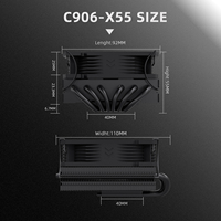 Refroidisseur de processeur FEZCOOL C906-X55, 6 caloducs, roulement fluide, contrôle intelligent de la température pour PC tout-en-un ITX, compatible ARGB