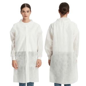 Tenue de travail blanche avec fermeture Velcro en PP non tissé pour la protection contre les particules, emballée individuellement, livraison rapide et <span class=keywords><strong>prix</strong></span> bas - Product Image 1
