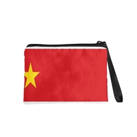 Dompet Koin Cetak Digital Modis Kanvas Poliester Bendera Guadeloupe yang Bagus, Dompet Mini Ritsleting Warna Campuran untuk Koin Kartu Kredit
