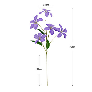 Orchidée artificielle Dongchen Crafts à flamme artificielle, tige unique, violette, 5 têtes, pour décoration de mariage, décoration intérieure, arrangement floral - Product Image 5