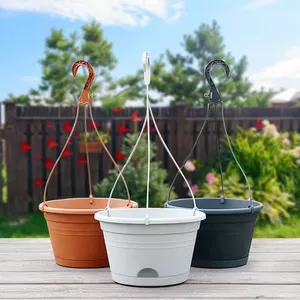 10 Inch Hanging Basket Planter Outdoor Decor Hanging Flower Pot With Water Injection Hole