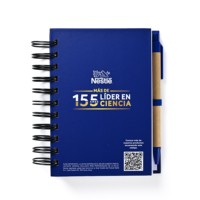 Carnet à couverture rigide personnalisé et fonctionnel avec stylo et marque-pages adhésifs, reliure spirale, pour journal de voyage, organisation personnelle et cadeau
