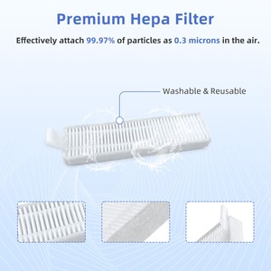 Juego de repuesto apto para Rowentas Tefal 60 RR7427 RR7447 RG7447, piezas de Robot aspirador, principal cepillo lateral, filtro HEPA, trapo de tela - Product Image 5