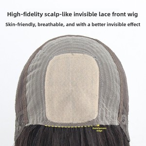 <span class=keywords><strong>Perruque</strong></span> complète Bob en dentelle frontale pour femme, cheveux longs à la clavicule, <span class=keywords><strong>perruque</strong></span> naturelle pour <span class=keywords><strong>chimiothérapie</strong></span>, vente en gros d'usine - Product Image 2
